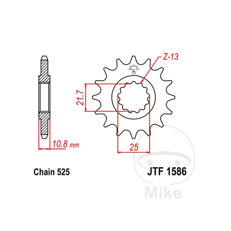 JT SPROCKETS transmission sprocket 17T P-525 ALTN: 7260365 726.31.22