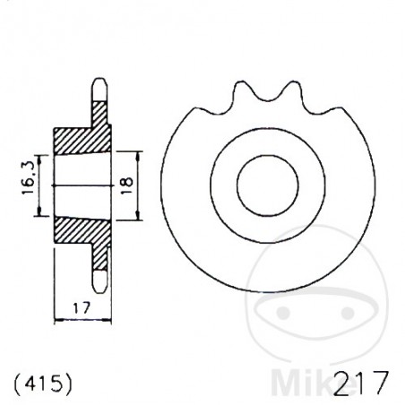 ESJOT Piñón transmisión cónico 11T 415 16/18 726.30.56