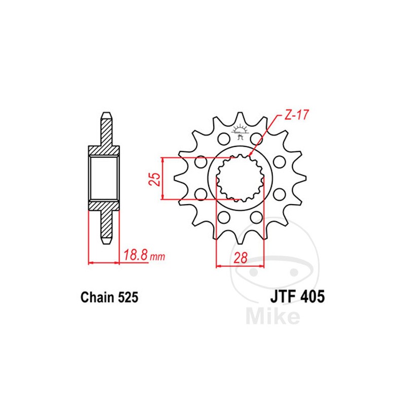 JT SPROCKETS Piñón transmisión racing 20T P-525 ALTN: 7260592 726.41.53