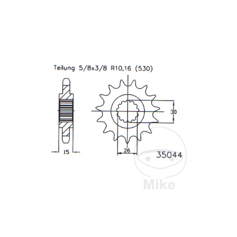 ESJOT Fine gear transmission pinion 17T P-530 Ø26/30MM 726.43.51