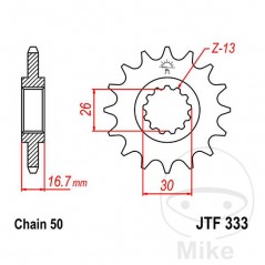 JT SPROCKETS Fine gear transmission pinion 15T P-530 Ø26/30MM 726.36.68