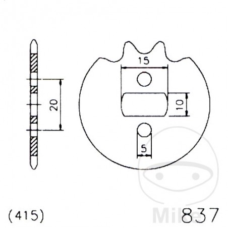 ESJOT Transmission sprocket long hole 11T 415 10/15 726.91.37