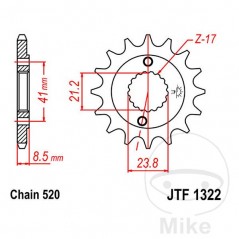 JT SPROCKETS Fine gear transmission pinion 15T P-520 Ø21/23MM 726.33.04