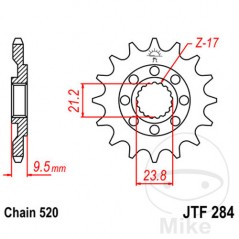 JT SPROCKETS Piñón transmisión racing engranaje fino 15T P-520 Ø21/23.8MM 726.16.39