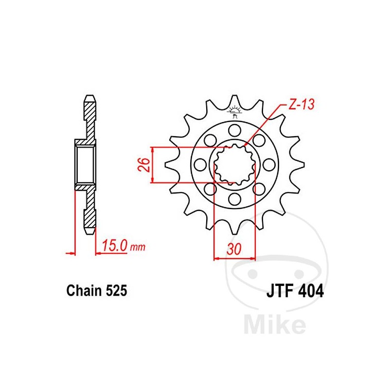 JT SPROCKETS Piñón transmisión racing 17T P-525 ALTN: 7260864 726.18.86