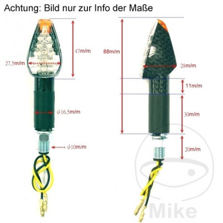 JMP Set of long motorcycle turn signals ARROW 2 705.08.46