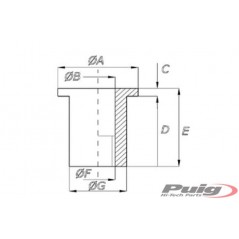 PUIG 25x silenblocks goma con tuerca carenado M6 0715