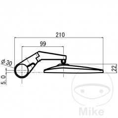 DAYTONA Short Handlebar End Rearview Mirror 713.06.39
