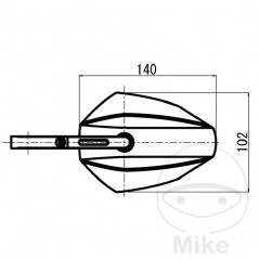 DAYTONA Espejo retrovisor largo extremo manillar 713.06.40