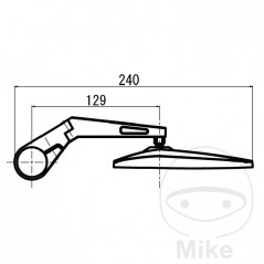 DAYTONA Espejo retrovisor largo extremo manillar 713.06.40