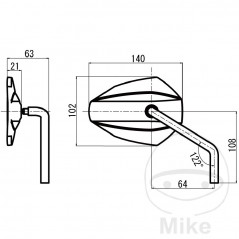 DAYTONA Left universal rear view mirror 713.06.42