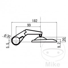DAYTONA Espejo retrovisor corto extremo manillar 713.06.43