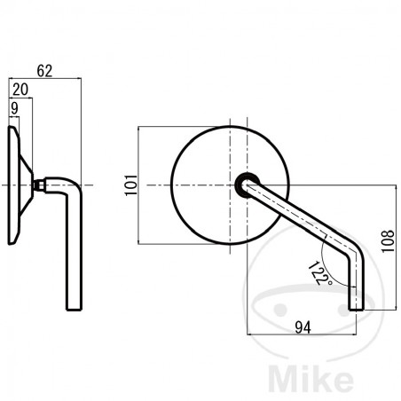 DAYTONA Espejo retrovisor universal izquierdo 713.06.47