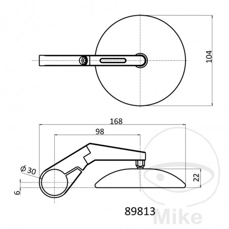 DAYTONA Espejo retrovisor corto extremo manillar 713.06.48