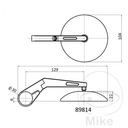 DAYTONA Handlebar end long rearview mirror 713.06.49