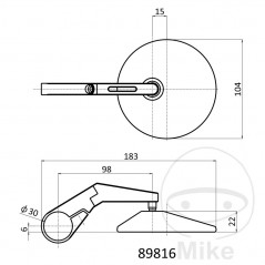 DAYTONA Espejo retrovisor corto extremo manillar 713.06.52