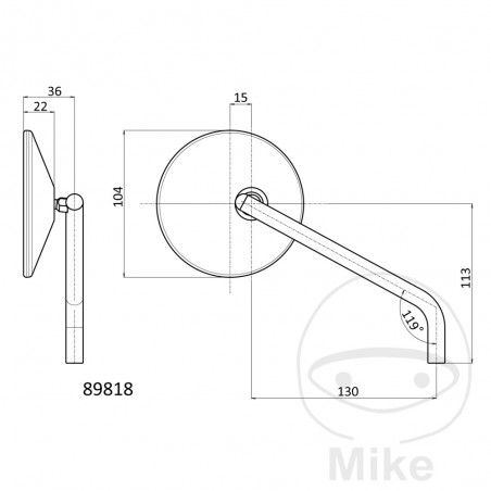 DAYTONA Espejo retrovisor universal 713.06.54