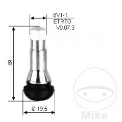 Rubber valve with tire sleeve TR414 11.3 MM 519.27.86