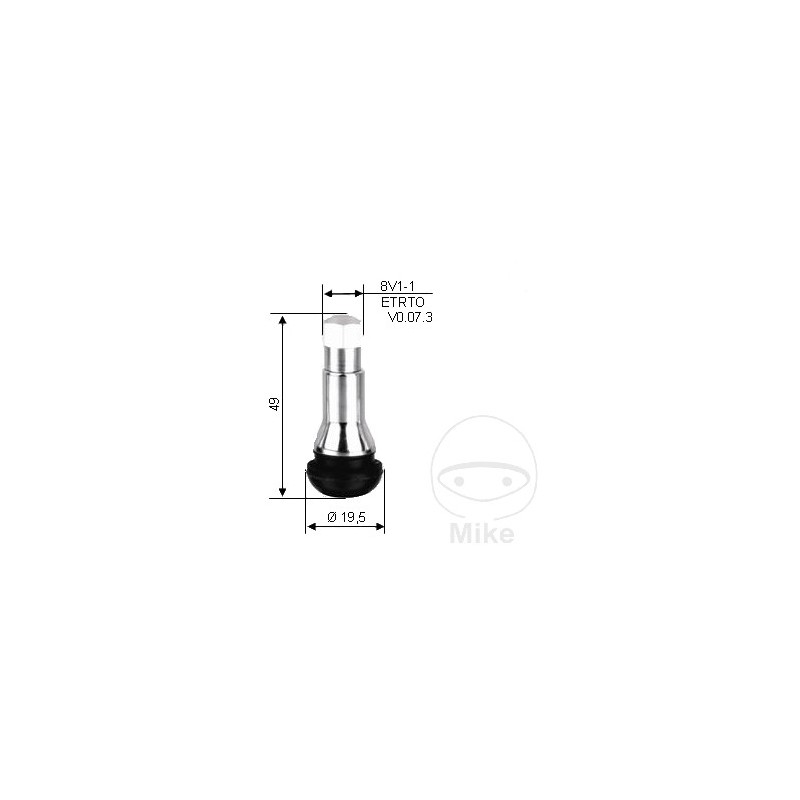 Válvula de goma con manguito para neumáticos TR414 11.3 MM 519.27.86