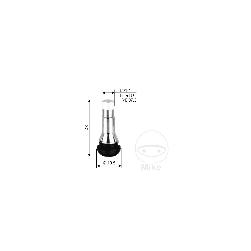 Válvula de goma con manguito para neumáticos TR413 11.3 MM 519.90.47