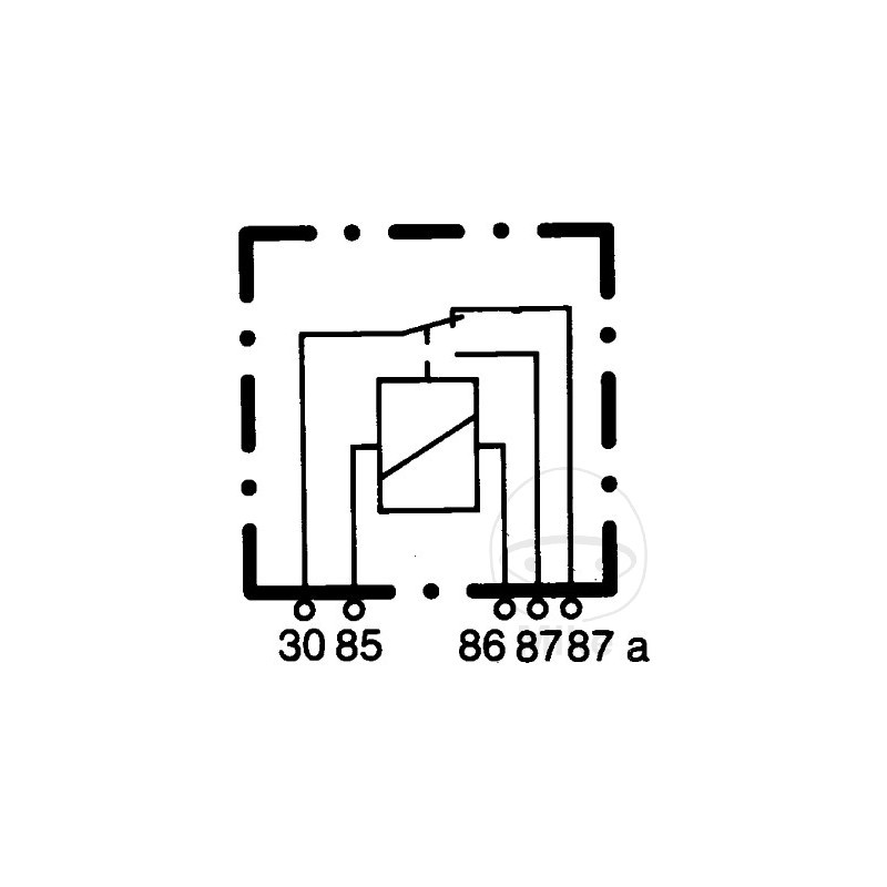 Changeover relay 5 poles with support 12V 40A 108.02.70