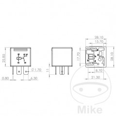 relay 5 poles 12V 30A 118.00.48