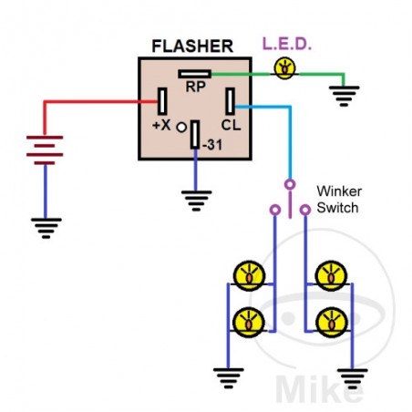 JMP Electric flasher relay 4 poles 12V ALTN: 1080381 705.74.58