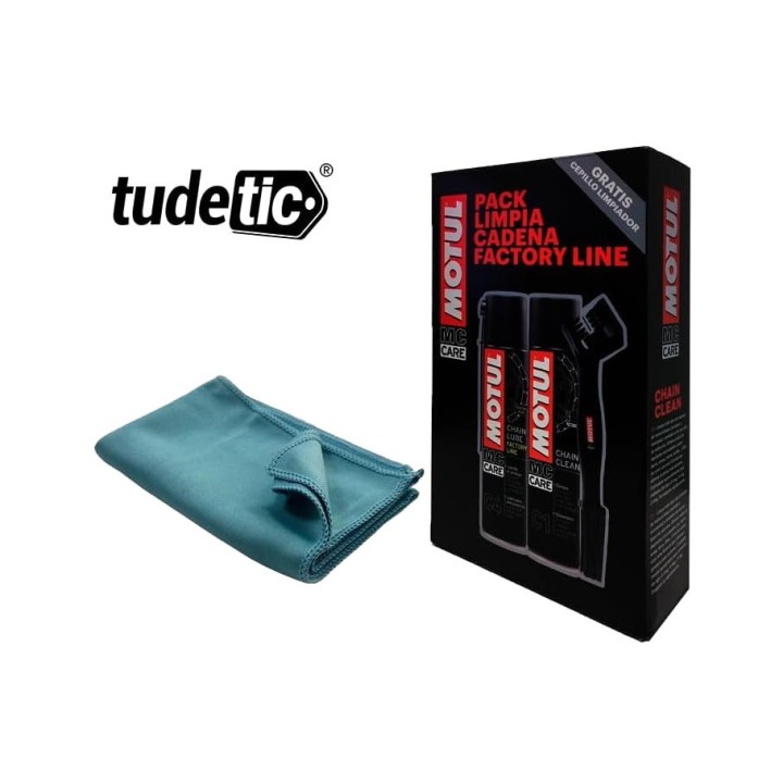Cleaning and Greasing Pack for TUDETIC Motorcycle Chains with Multipurpose Cloth