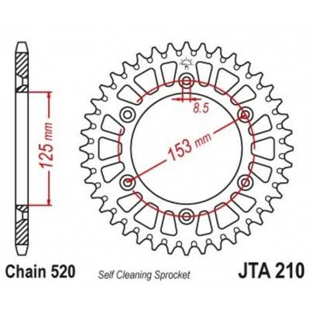 JT SPROCKETS Corona plato trasmision de aluminio 40 210 4090004040