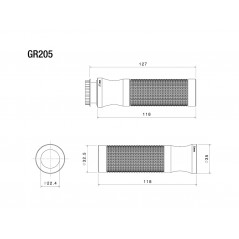 RIZOMA Motorcycle grips SPORT (Ø 22 MM) GRS205R
