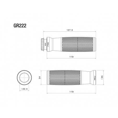 RIZOMA Motorcycle grips URLO (Ø 22 MM) GRS222R