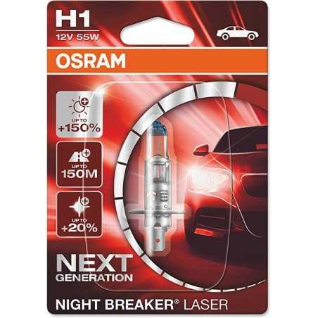 OSRAM Bombilla halogena NIGHT BREAKER LASER H1 12V 55W - X1 1080411