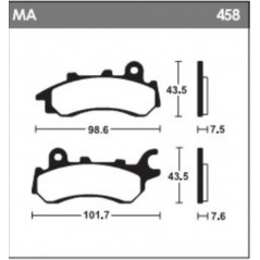 TECNIUM Organic brake pads for motorcycle MA458 1119015