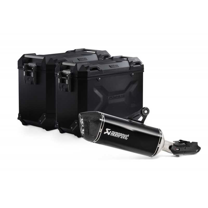 SW-MOTECH Maletas laterales de aluminio + soportes bombín escape TRAX ADV 45/37L - PRO AKRAPOVIC KFT076647200VAR