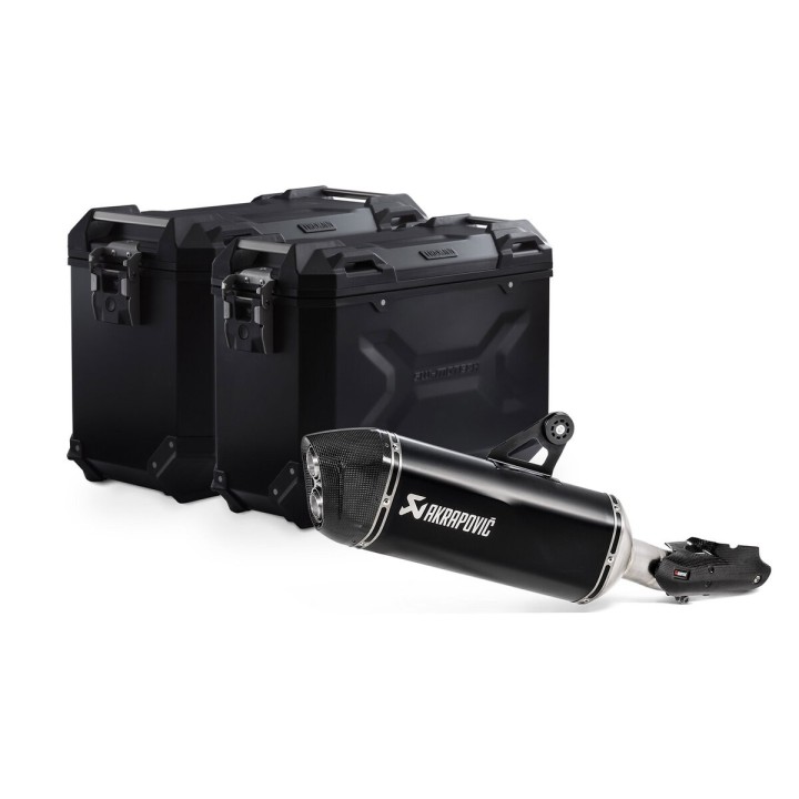 SW-MOTECH Maletas laterales de aluminio + soportes bombín escape TRAX ADV 45/37L - PRO AKRAPOVIC KFT076647200VAR