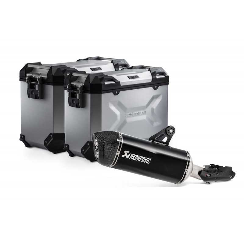 SW-MOTECH Aluminum side cases + supports + cylinder + exhaust TRAX ADV 45/37L - PRO - AKRAPOVIC TRAX ADV 45/37L - PRO - AKRAPOVI