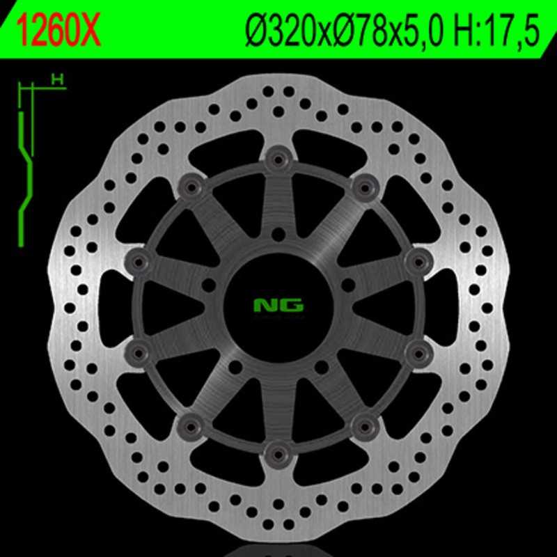 NG BRAKE DISK Disco de freno flotante pétalo 1260XG 1044705