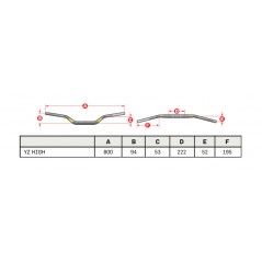 PRO TAPER Manillar alto moto enduro offroad SEVEN HEIGHT 1081607001