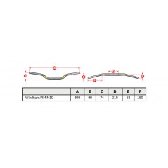 PRO TAPER motorcycle handlebar medium height enduro offroad CONTOUR WINDHAM/RM 1081638003