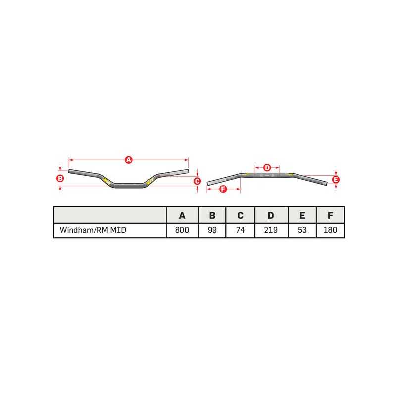 PRO TAPER motorcycle handlebar medium height enduro offroad CONTOUR WINDHAM/RM 1081638003