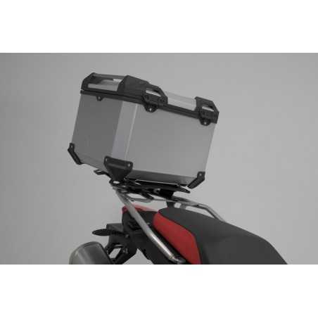 SW-MOTECH Aluminum motorcycle trunk + luggage rack for plastic support + padlocks TRAX ADV - ADVENTURE-RACK TRAX ADV - ADVENTURE