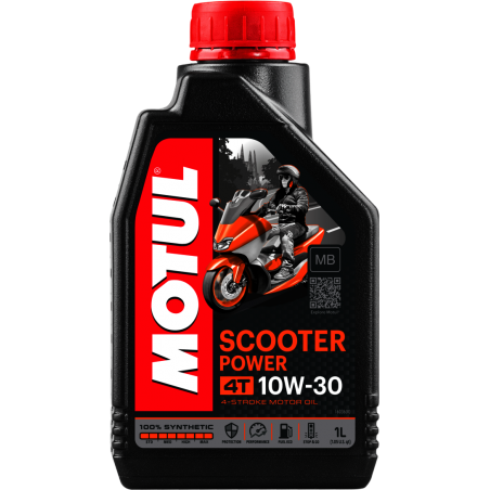 TUDETIC - Kit 4x Aceite lubricante motor SCOOTER POWER 4T 10W30 MB 1 L MOTUL KT-6