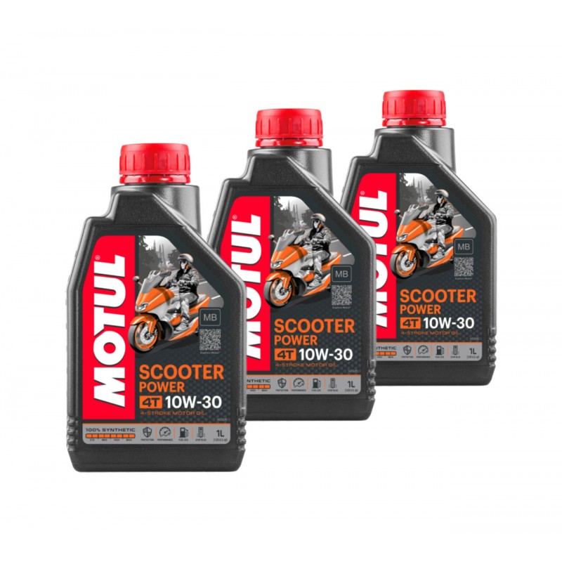 TUDETIC 3x Engine Oil Kit SCOOTER POWER 4T 10W30 MB 1 L KT-4
