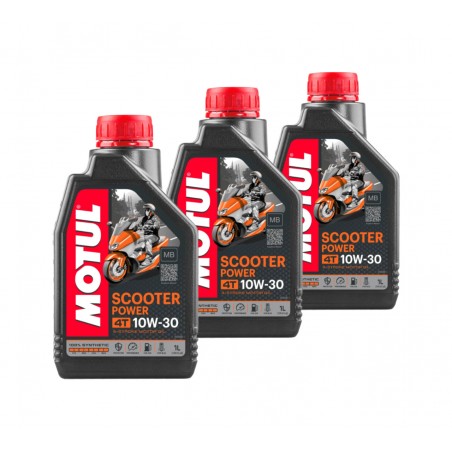 TUDETIC 3x Engine Oil Kit SCOOTER POWER 4T 10W30 MB 1 L KT-4