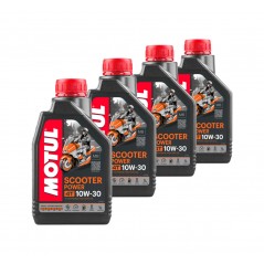 TUDETIC - Kit 4x Aceite lubricante motor SCOOTER POWER 4T 10W30 MB 1 L MOTUL KT-6
