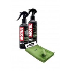 TUDETIC Limpiador de cascos y pantalla + desunfectante interior Trapo M2 HELMET CLEAN - MC CARE M1 VISOR KT-8