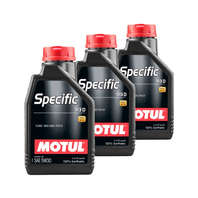 TUDETIC Kit de 3x Aceite Motor FORD 913D 5W30 1L KT-14