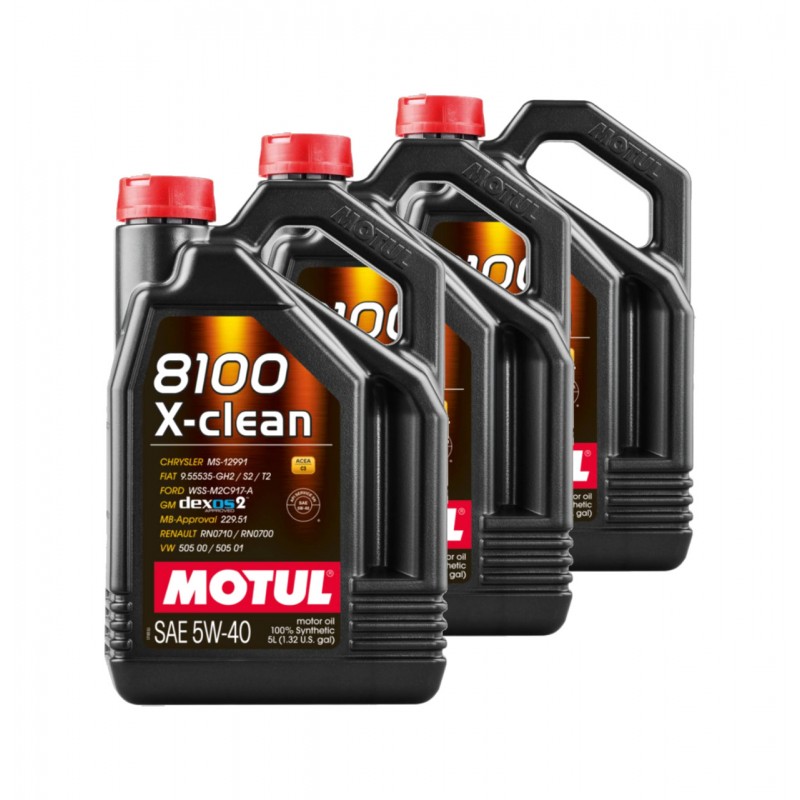TUDETIC 3x Engine Oil Kit 8100 X-CLEAN C3 5W40 5L KT-28