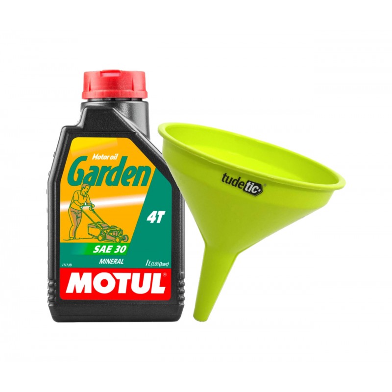 TUDETIC Aceite de motor + Embudo GARDEN 4T SAE 30 1 L KT-35