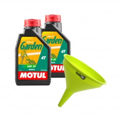 TUDETIC Kit 2x Aceite de Motor + Embudo Garden 4T SAE 30 1L KT-36